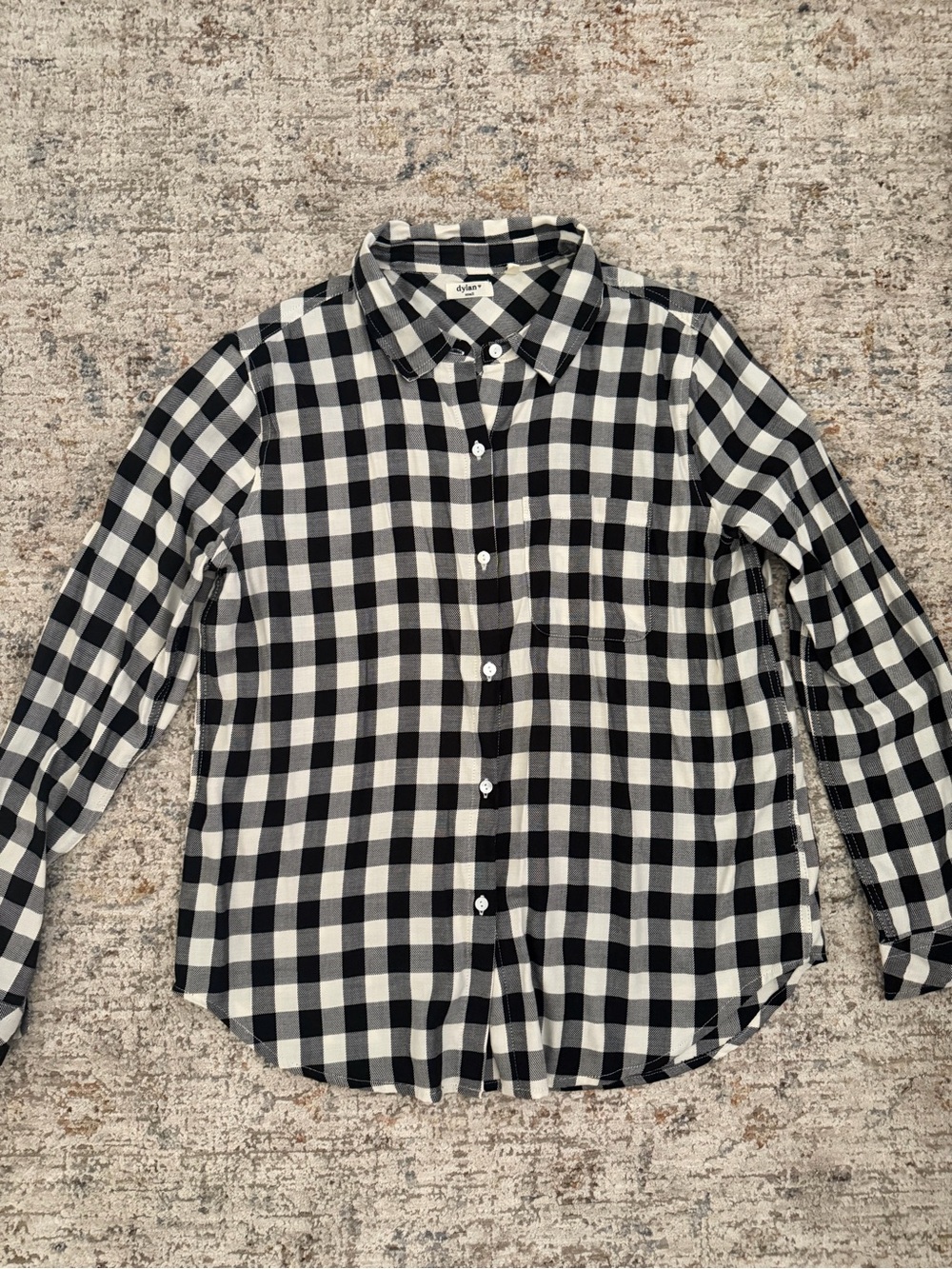 dylan Black & White Gingham Button-Down Shirt